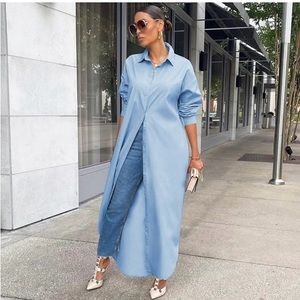 NWT - Unbranded size M full-length shirt-dress and/or duster